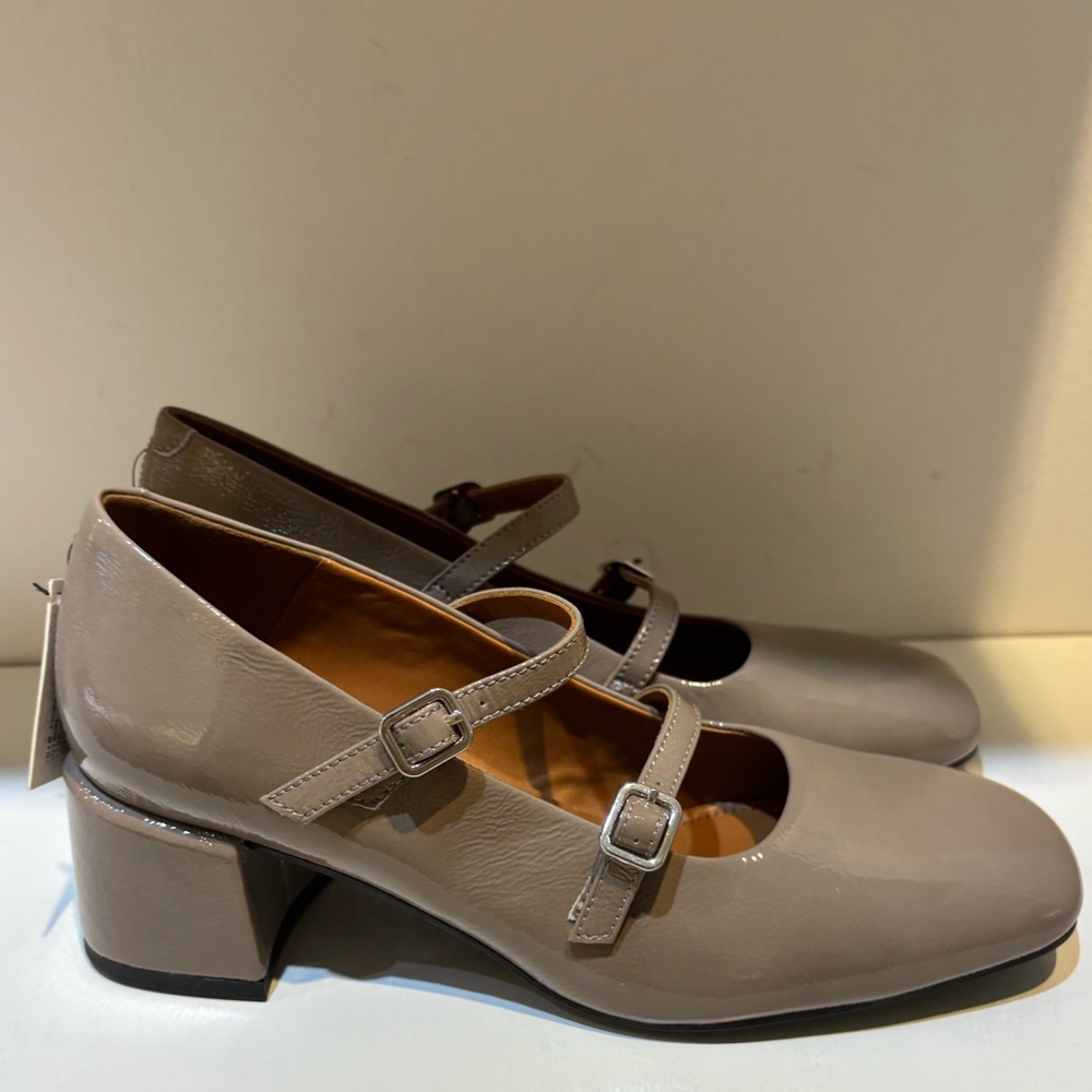 Vagabond Patent Leather Mary Jane Heels in Taupe - Picture 2 of 6